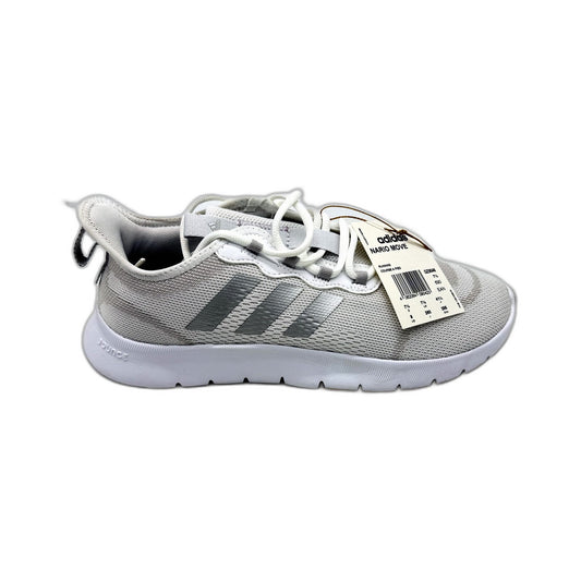 Adidas Womens Nario Move White & Grey Lightweight Running Shoes US 9 NEW