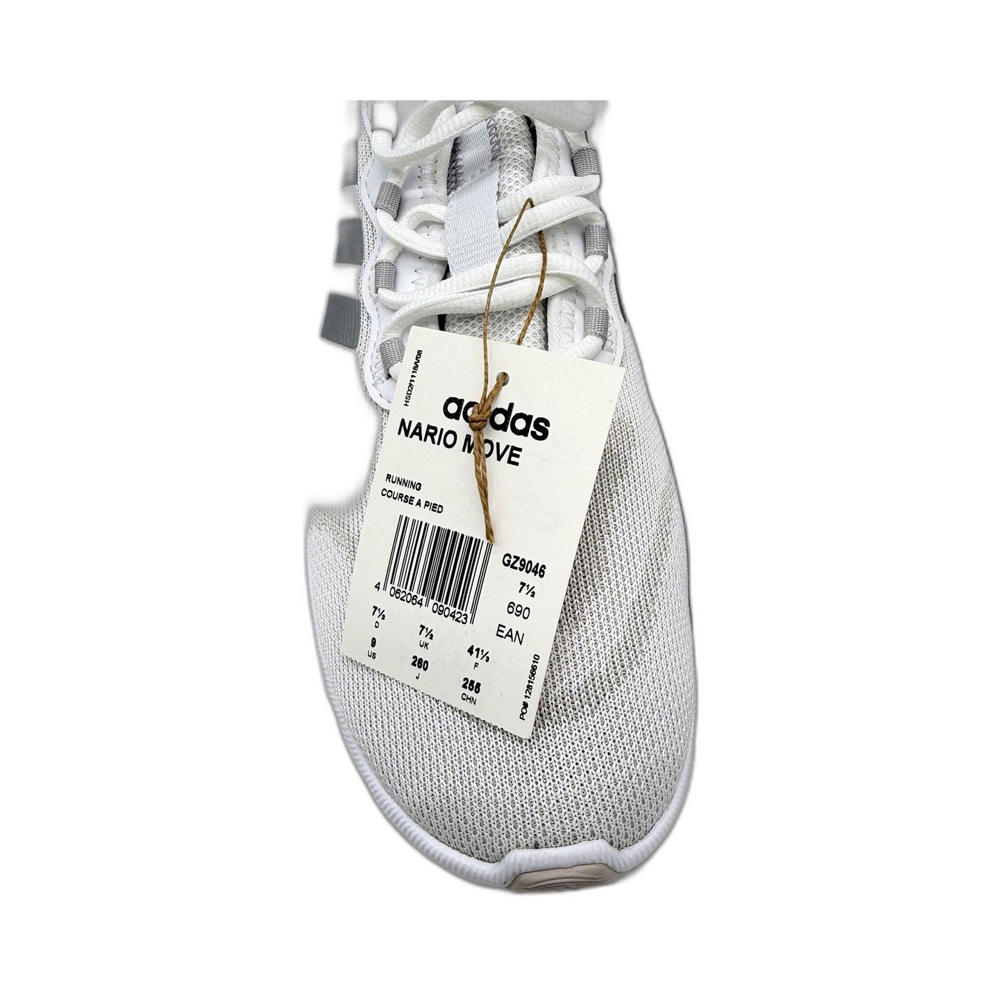 Adidas Womens Nario Move White & Grey Lightweight Running Shoes US 9 NEW