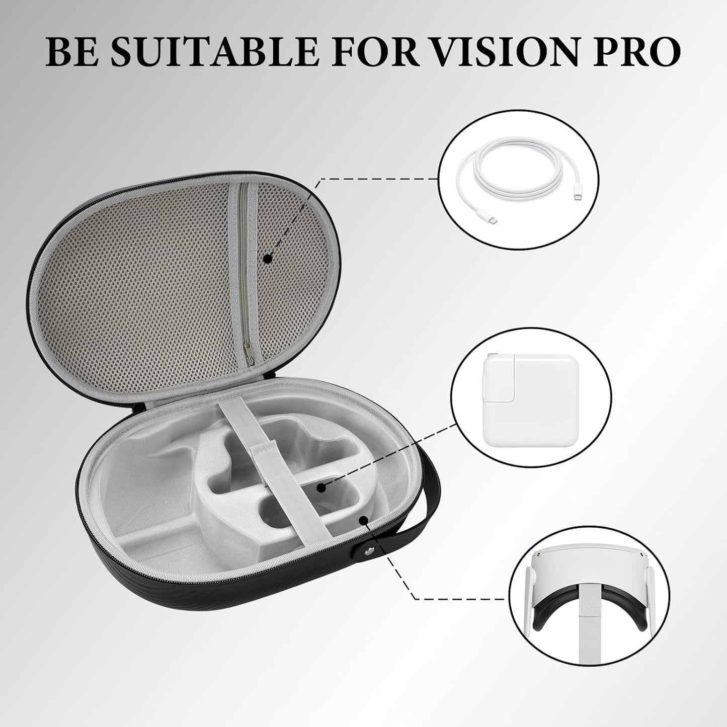 Geekria Hard PC Carrying Case for Meta Quest 2 Apple Vision Portable Bag NEW