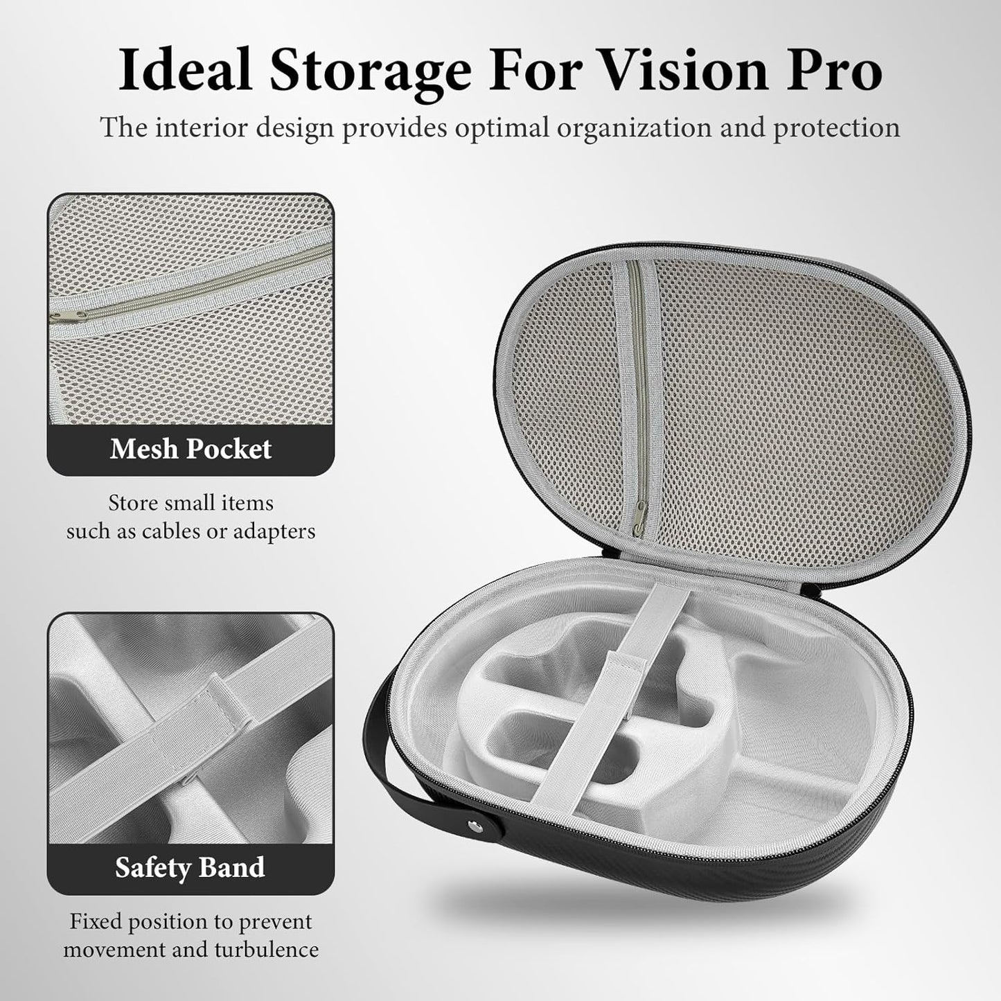 Geekria Hard PC Carrying Case for Meta Quest 2 Apple Vision Portable Bag NEW