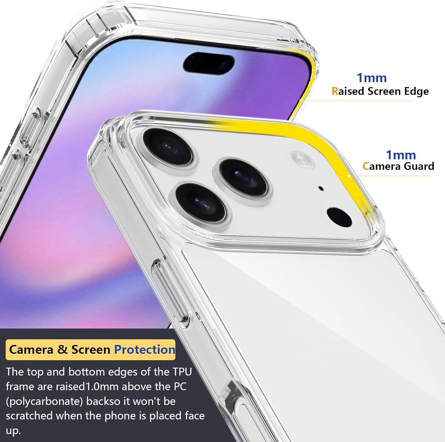 T Tersely Basic Slim Design Clear Shockproof Phone Case iPhone 17 Pro NEW