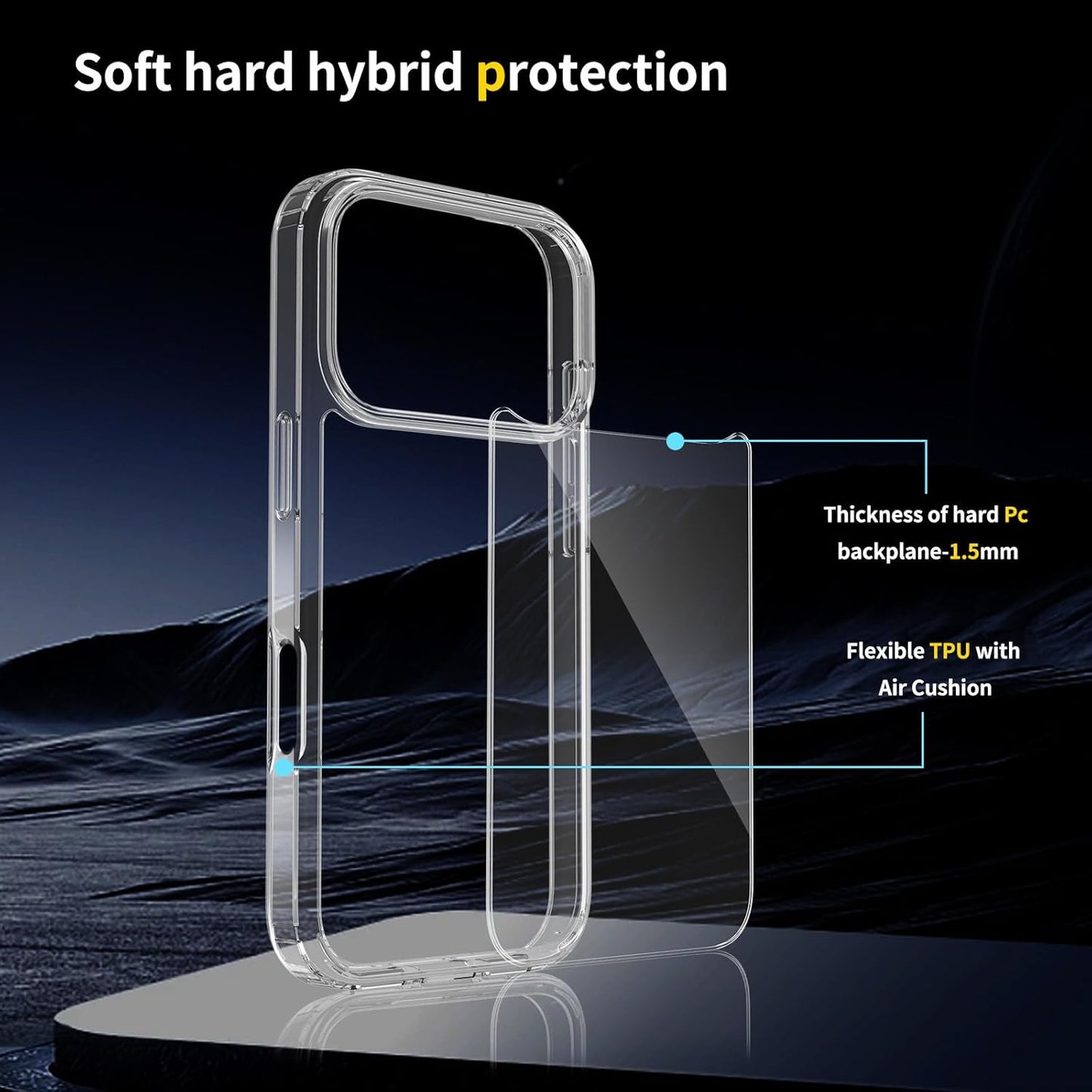 T Tersely Basic Slim Design Clear Shockproof Phone Case iPhone 17 Pro NEW