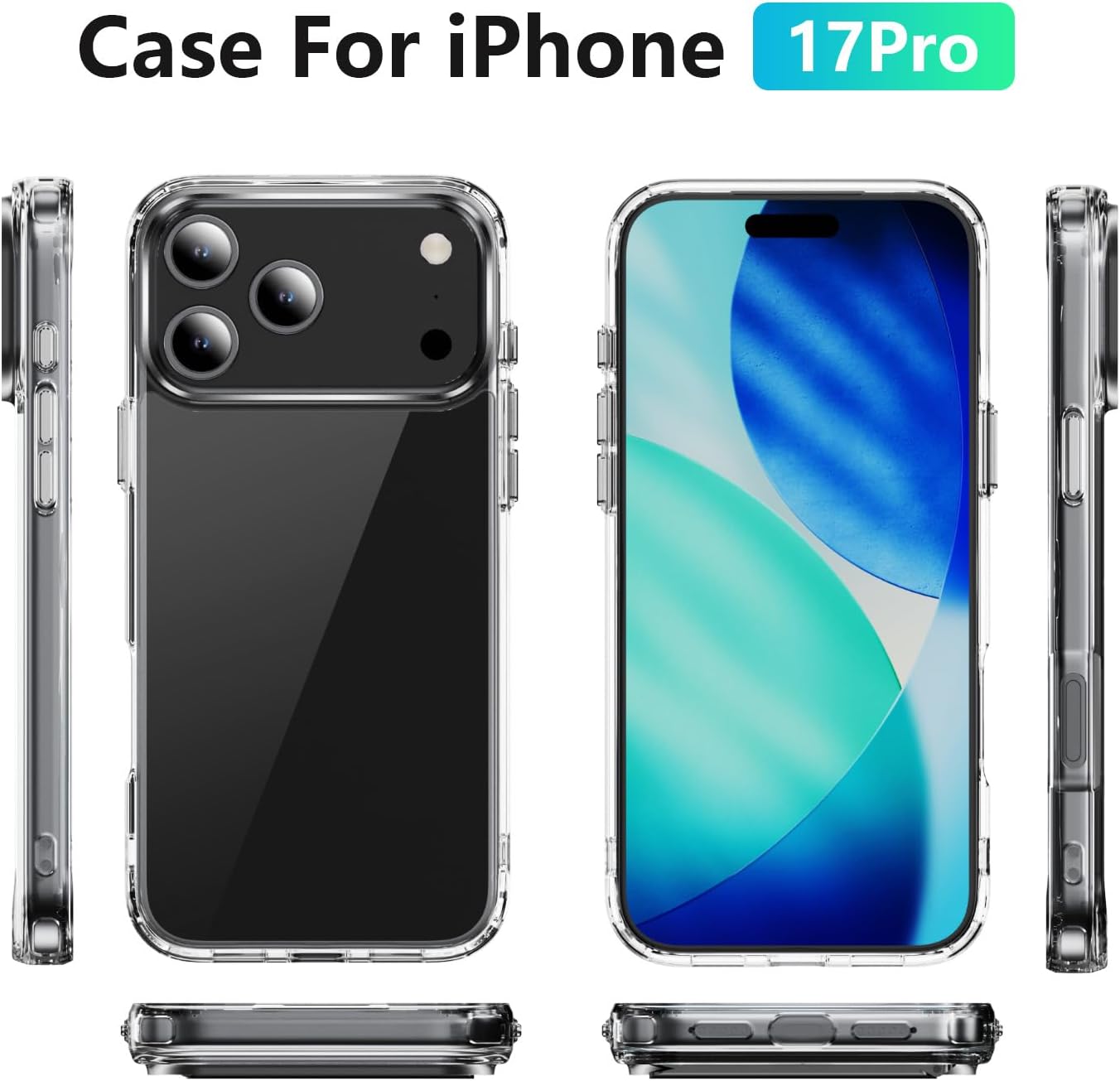 T Tersely Basic Slim Design Clear Shockproof Phone Case iPhone 17 Pro NEW