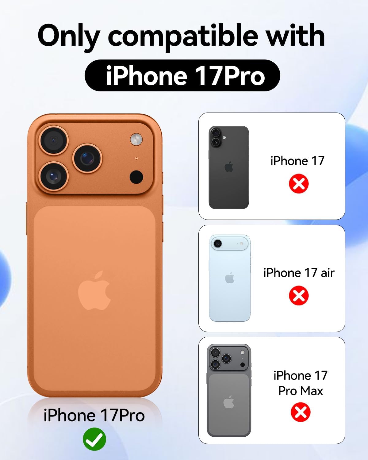 T Tersely Basic Magnetic Transparent Back Case for iPhone 17 Pro Matte Black NEW