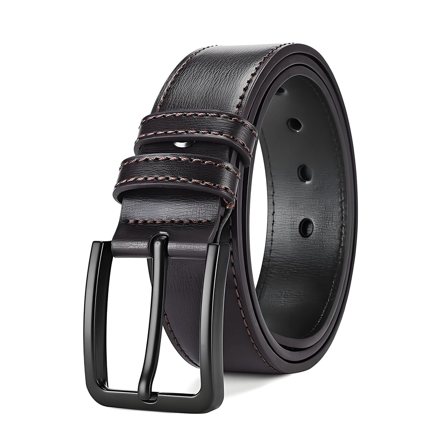 Byssie Casual Belts Leather Belt Adjustable Needle Buckle Classic Work BROWN NEW