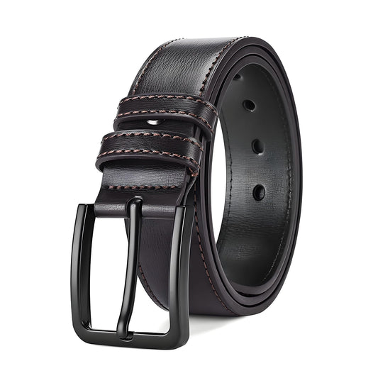 Byssie Casual Belts Leather Belt Adjustable Needle Buckle Classic Work BROWN NEW
