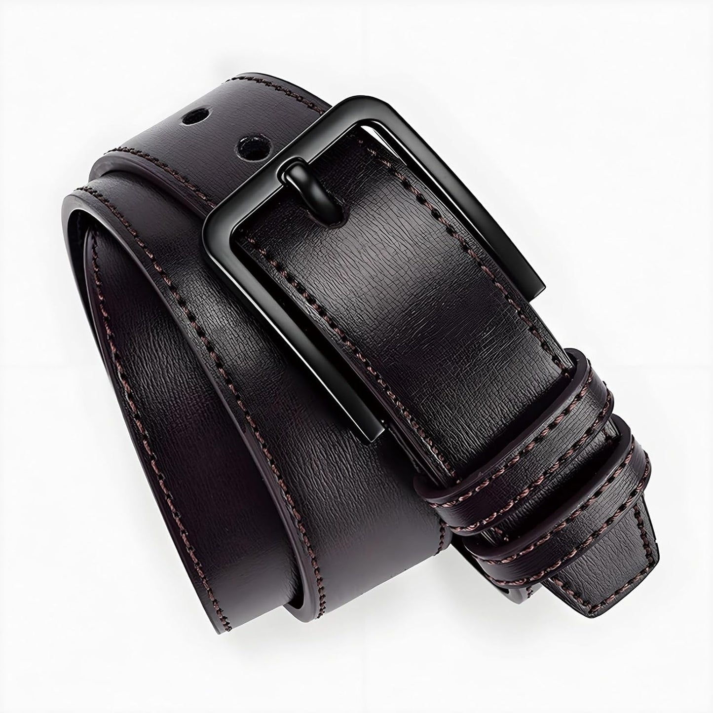 Byssie Casual Belts Leather Belt Adjustable Needle Buckle Classic Work BROWN NEW