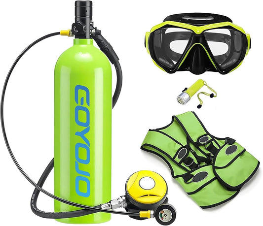 GOYOJO Portable Mini Scuba Tank Diving Kit for Underwater Exploration Green NEW