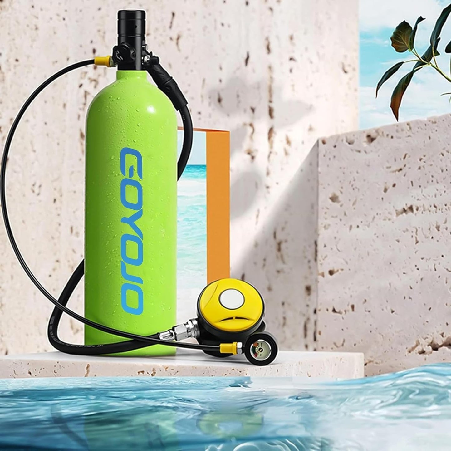 GOYOJO Portable Mini Scuba Tank Diving Kit for Underwater Exploration Green NEW