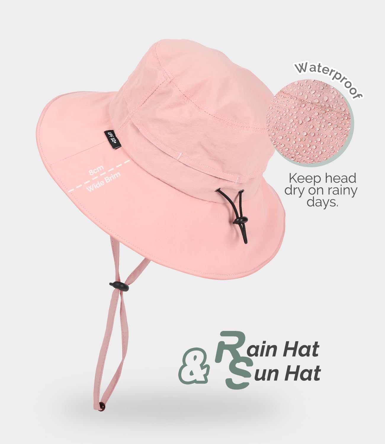 Creekstone Waterresist Bucket Hat UPF50+ Packable Sun Protection Pink OSFM NEW