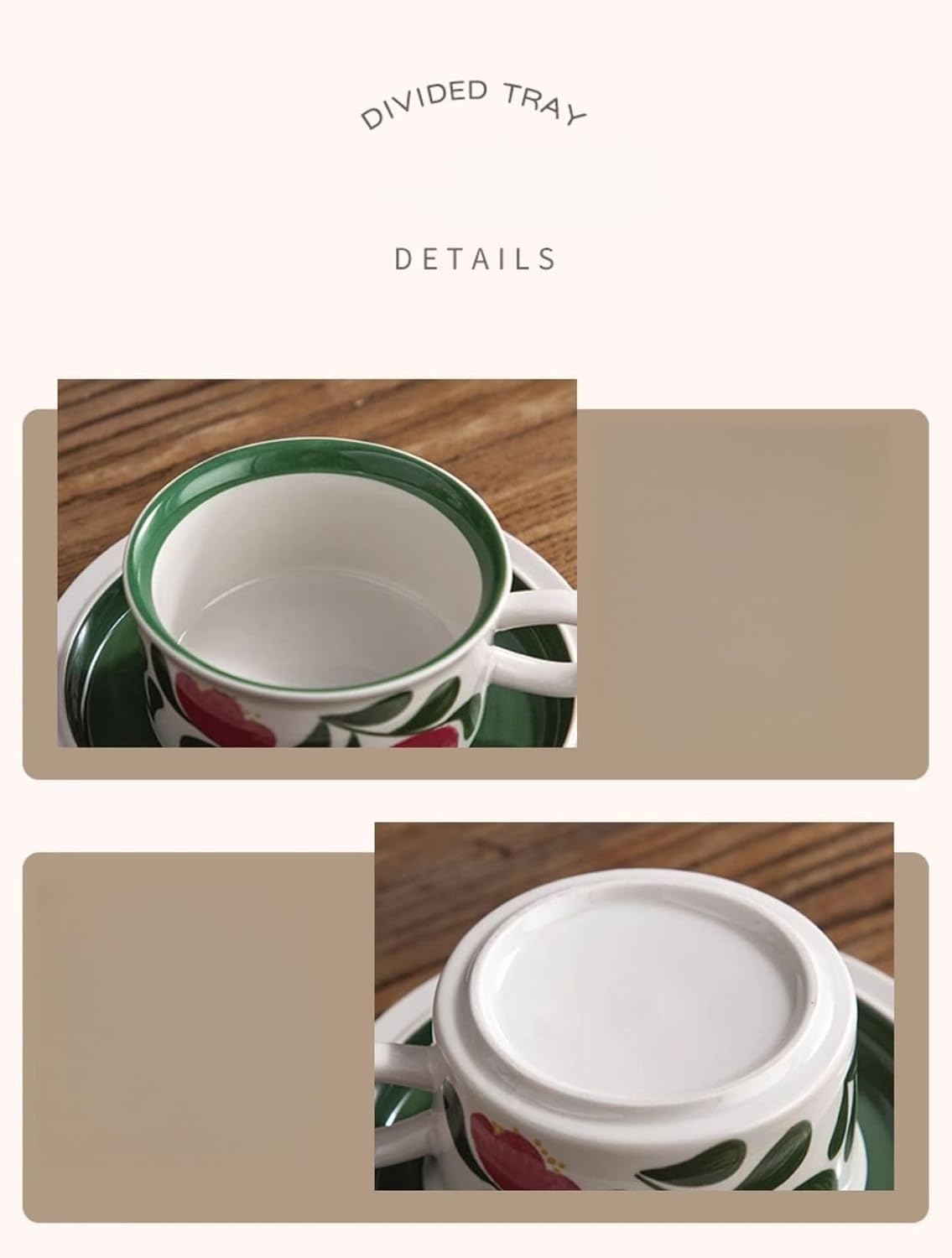 Givvate Small Blue Ceramic Coffee Cup and Saucer Tea Mug Cappuccino Set NEW