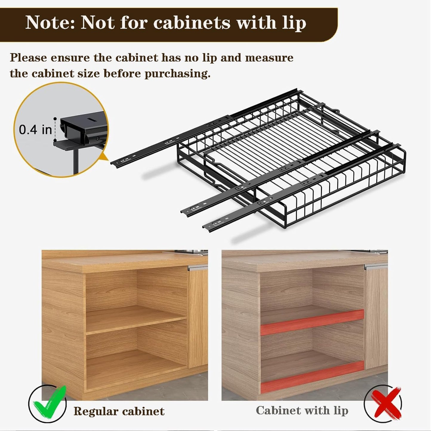 XINAHONG Expandable Pull Out Cabinet Organizer Drawers 2 Pack Kitchen NEW