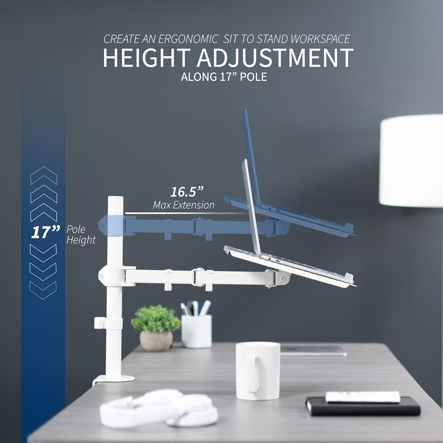 VIVO Fully Stands Adjustable Laptop Desk Mount Stand Notebook Extension NEW