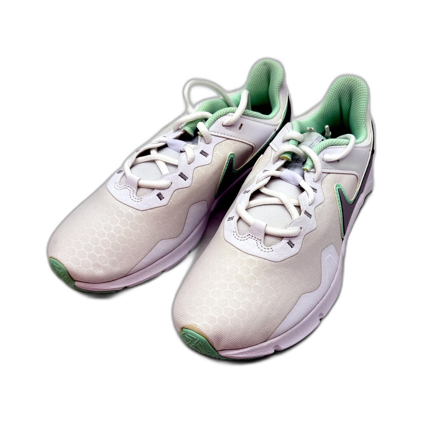 Nike Womens Legend Essential 2 Sneakers White Metallic Silver US 8 DEMO