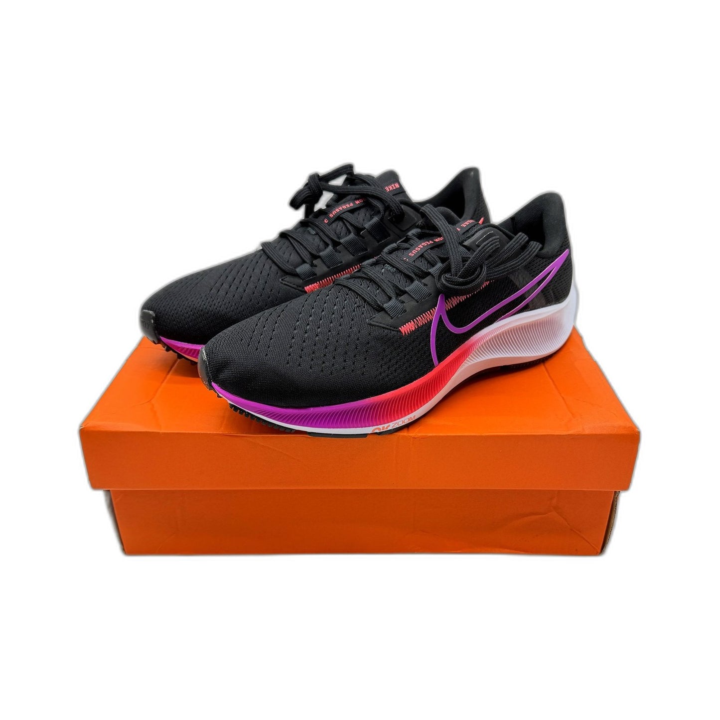 Nike Womens Air Zoom Pegasus 38 Running Shoes Black/Hyper Violet Size US 9.5 NEW