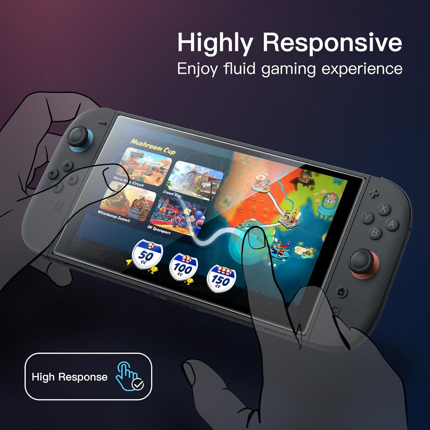JETech Tempered Glass Screen Protector for Nintendo Switch 2 2025 - Clear NEW
