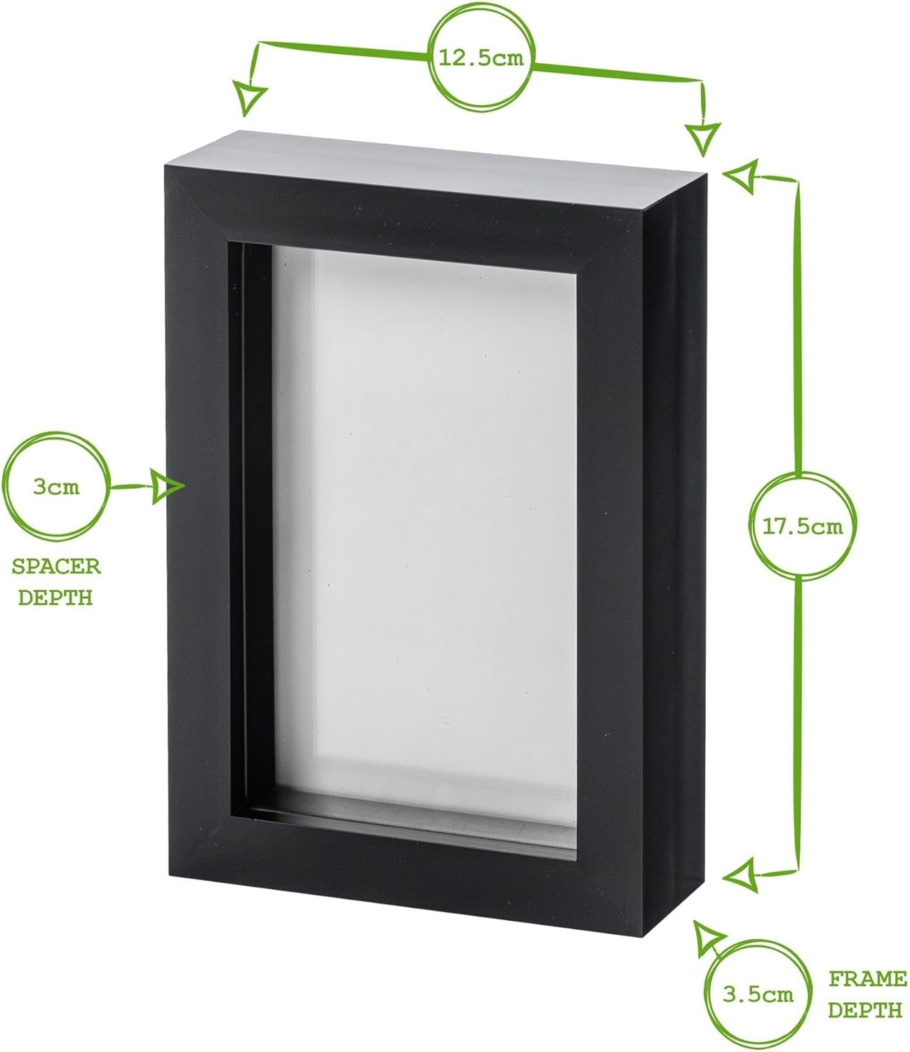 Nicola Spring 3D Shadow Box Photo Frames Black 4 x 6" (10 15cm) Pack of 5 NEW