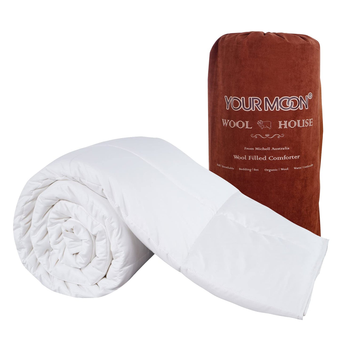 YOUR MOON Comforters Luxurious Wool Comforter - Premium Queen Size Bedding NEW