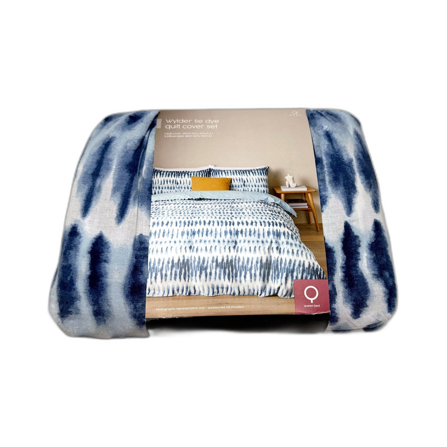 Target Wylder Tie Dye Quilt Cover Set in Blue and White Cotton QUEEN Bed NEW
