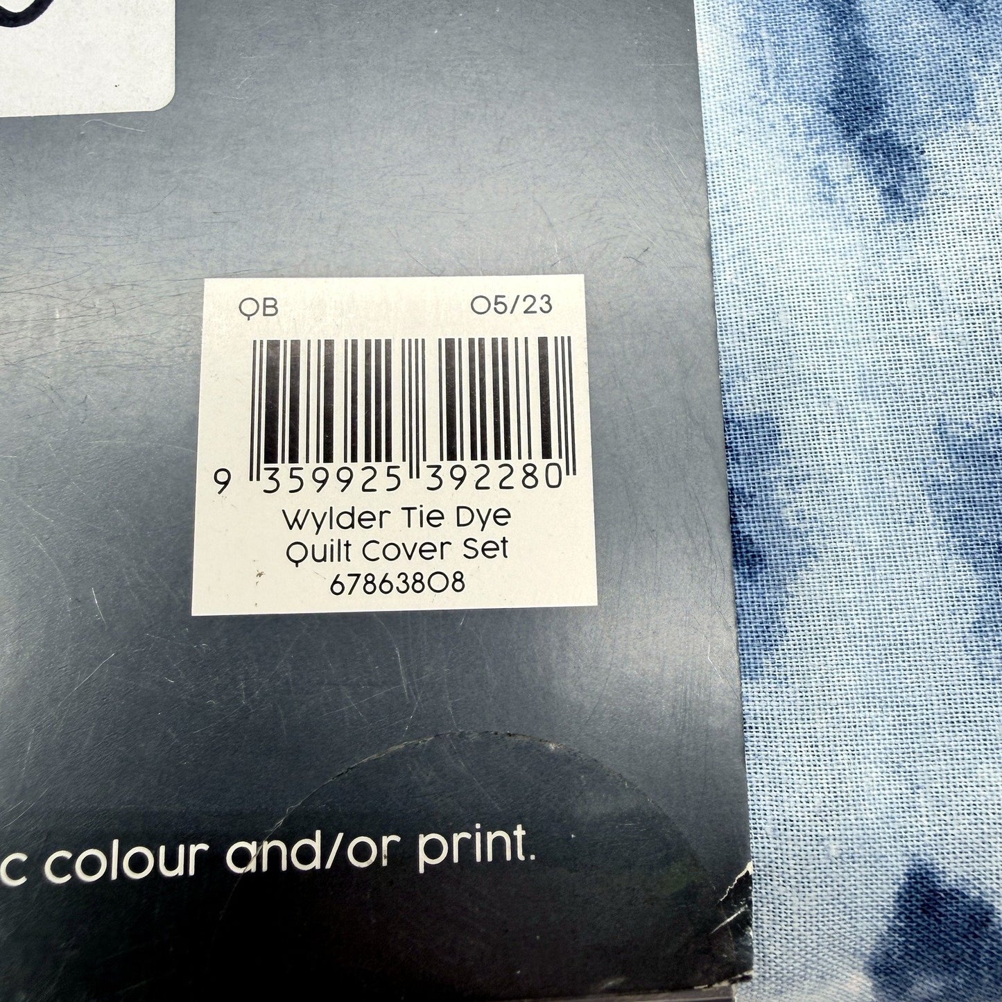 Target Wylder Tie Dye Quilt Cover Set in Blue and White Cotton QUEEN Bed NEW