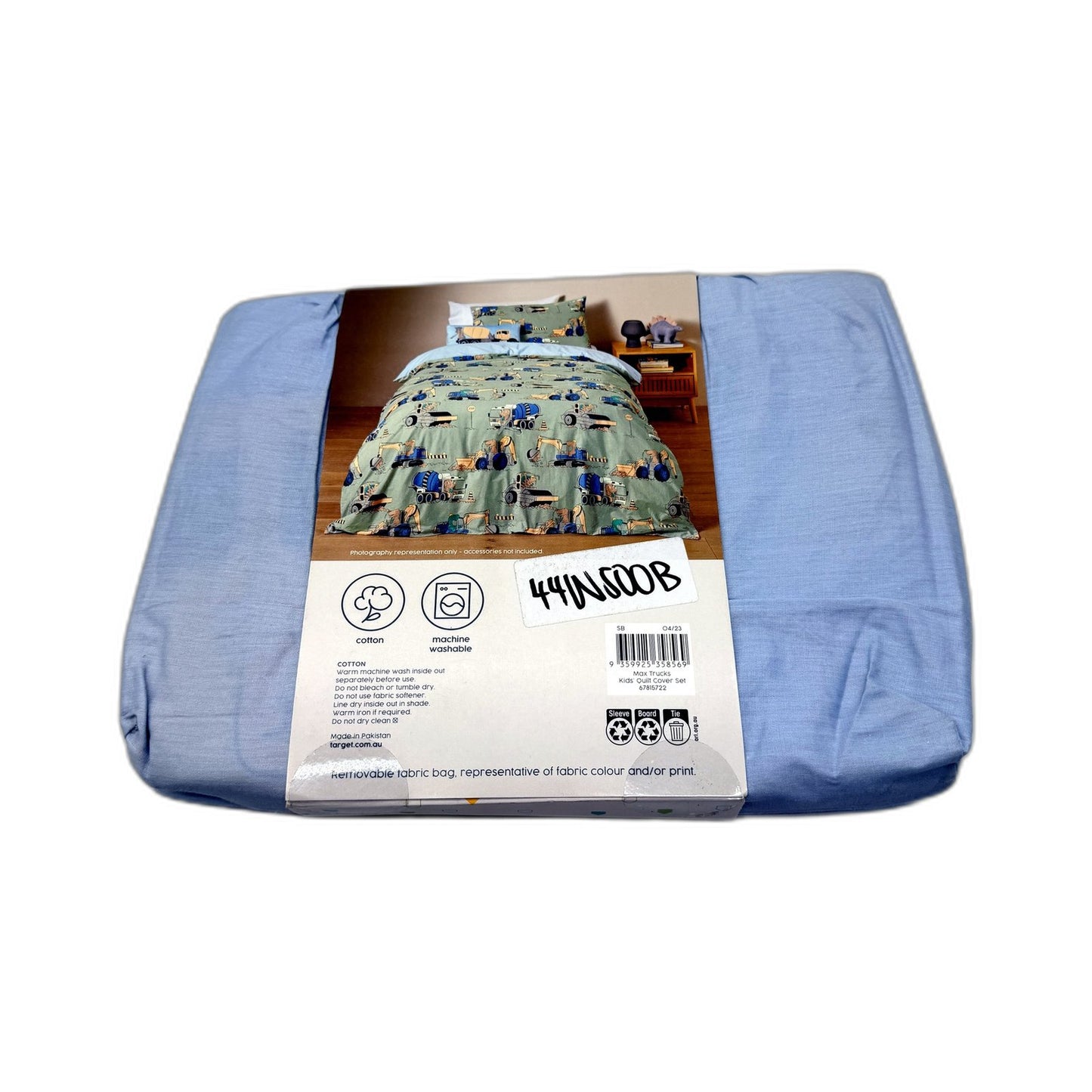 Target Max Trucks Kids' Reversible Blue 250TC Quilt Cover Set SINGLE Bed NEW