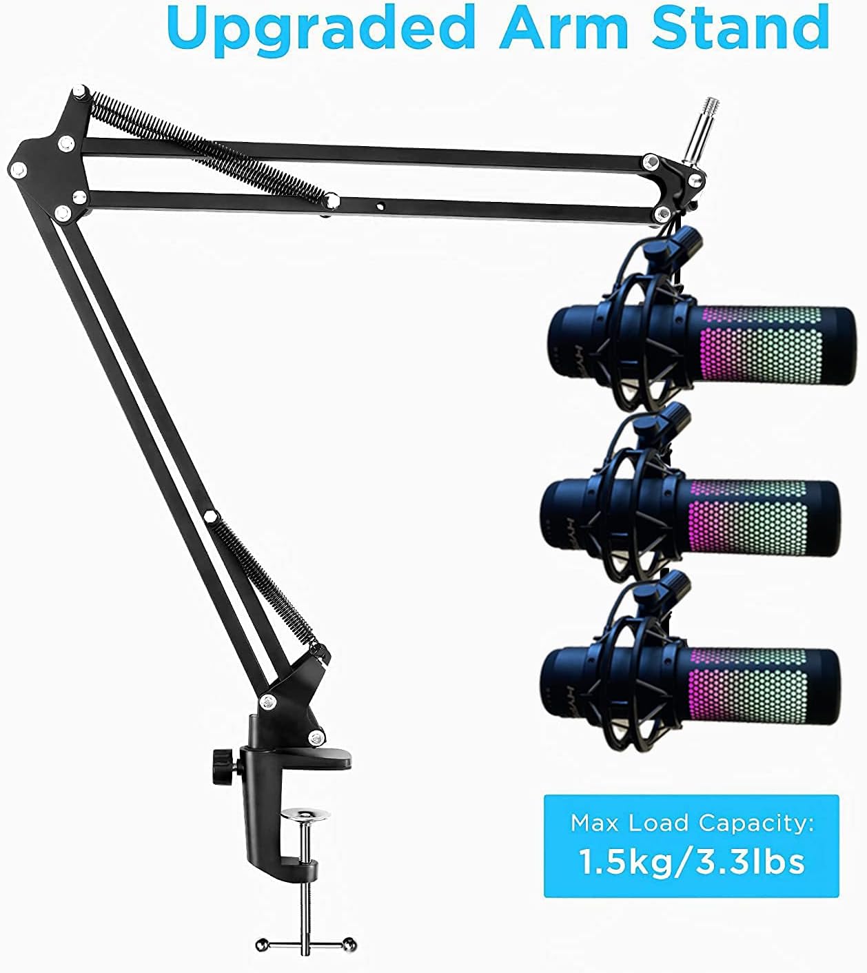 YUZUHOME Adjustable Stands Metal Microphone Boom Arm Stand Desk Mount for NEW