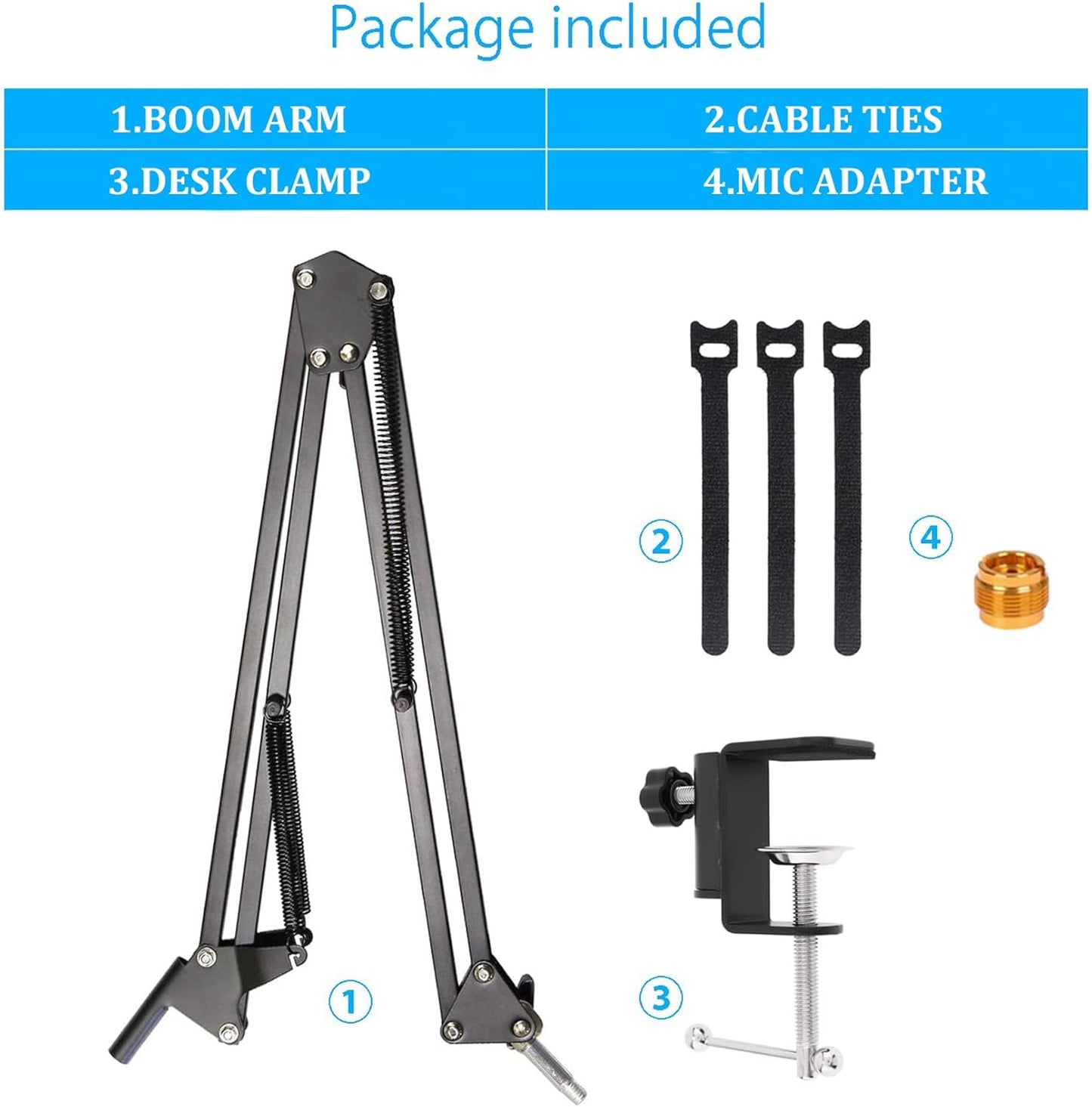 YUZUHOME Adjustable Stands Metal Microphone Boom Arm Stand Desk Mount for NEW