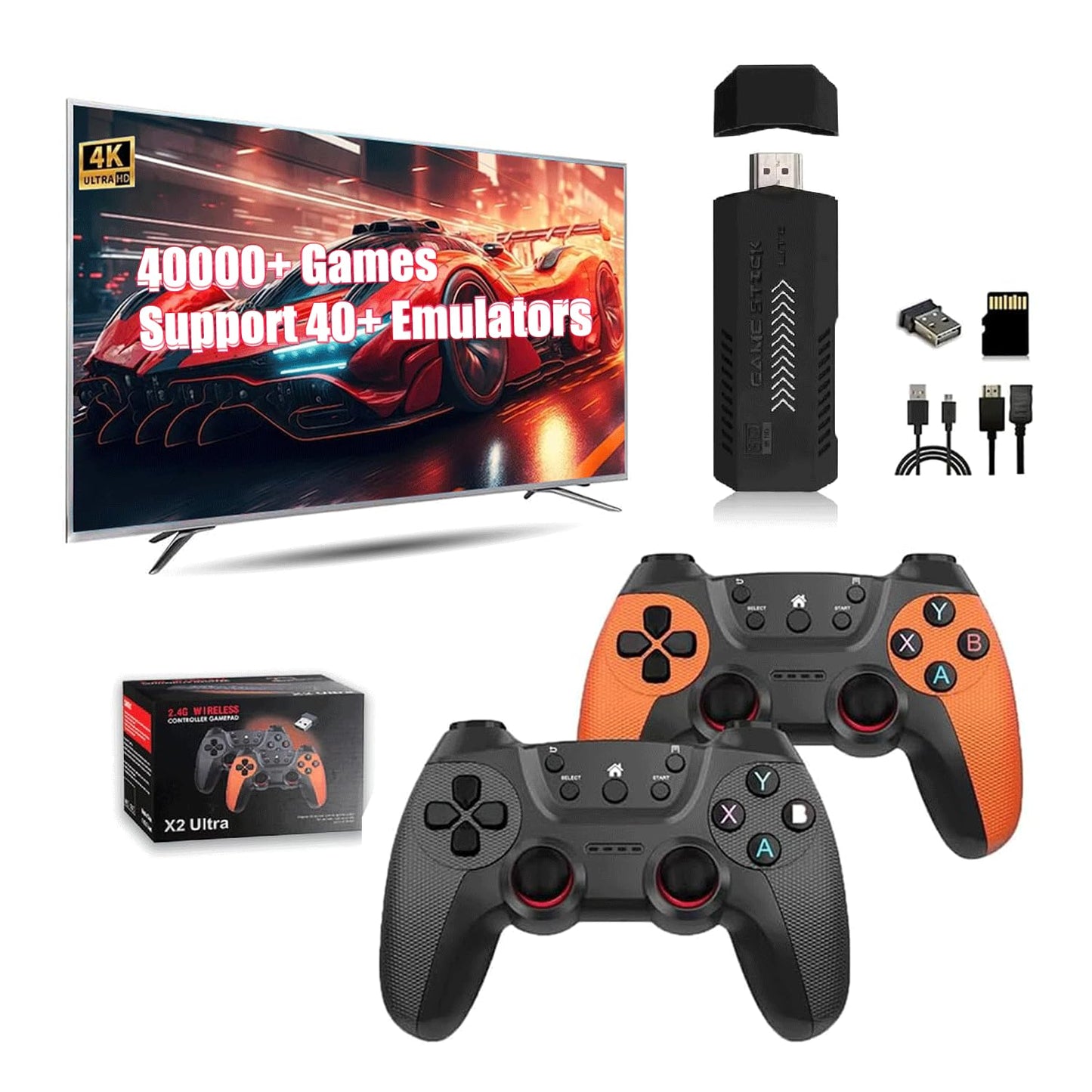 OYDL Plug & Play 4K HDMI Video Game Stick with 40,000+ Retro Games, 128GB NEW