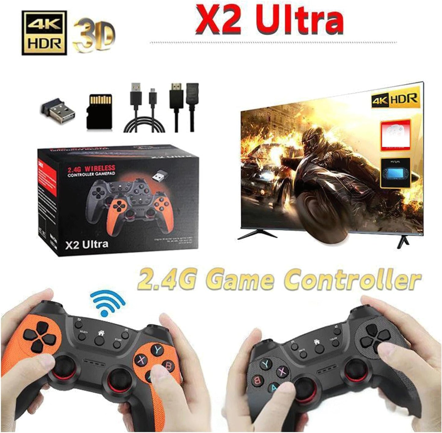 OYDL Plug & Play 4K HDMI Video Game Stick with 40,000+ Retro Games, 128GB NEW