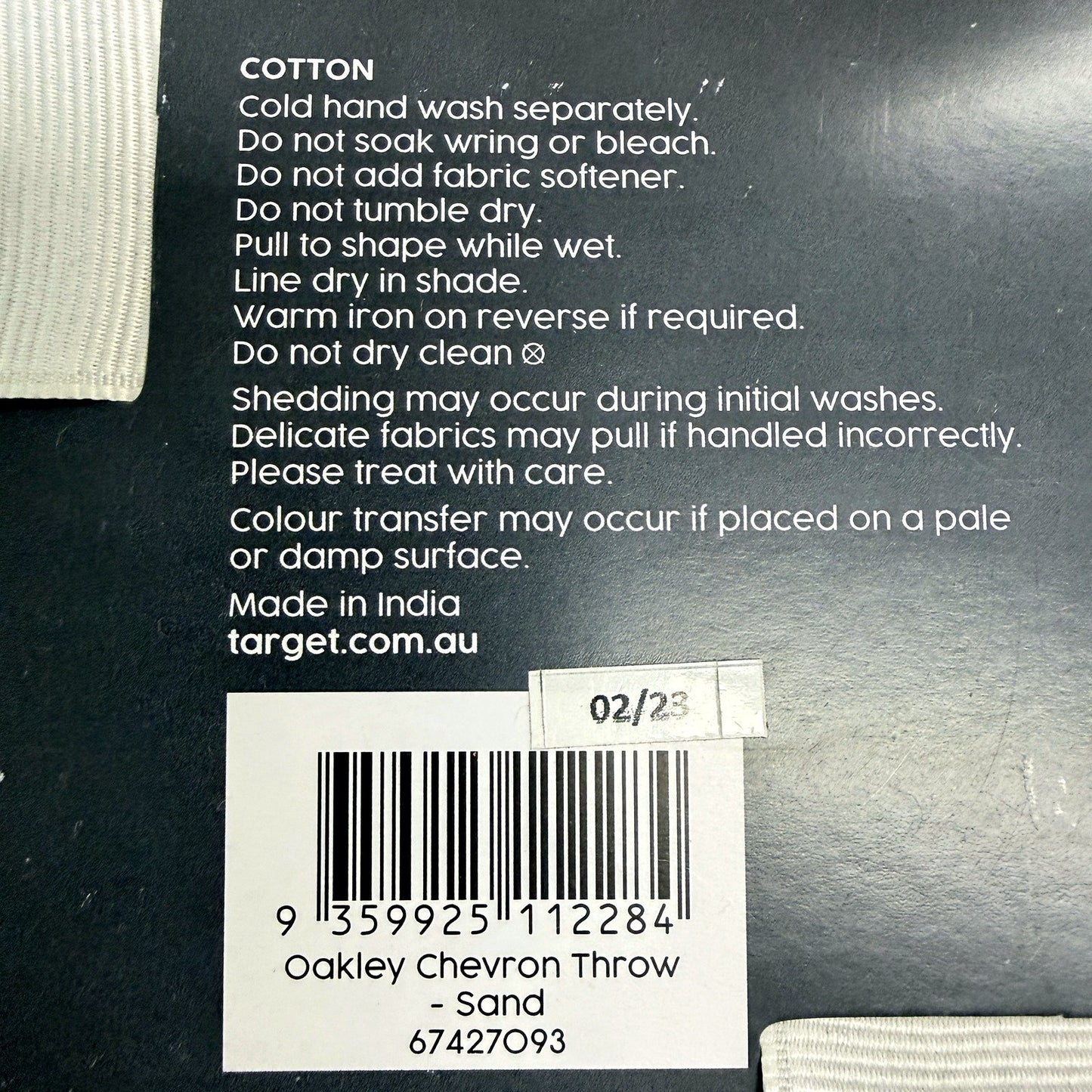 Target Oakley Chevron Weave Throw Blanket Sand Cotton Fringed 127 x 152cm NEW
