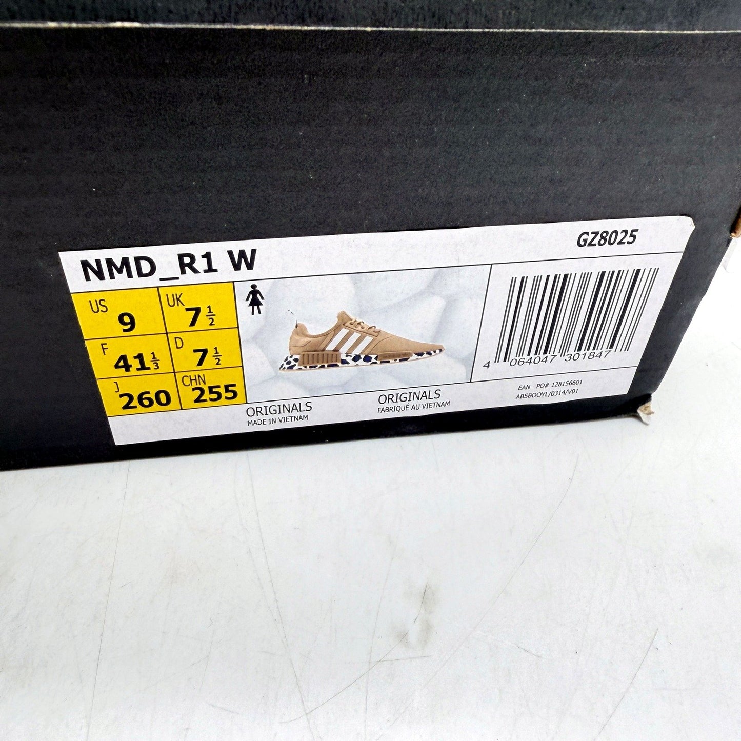 adidas Womens NMD_R1 W Tan & Leopard Print Sole Sneakers Size US 9 NEW
