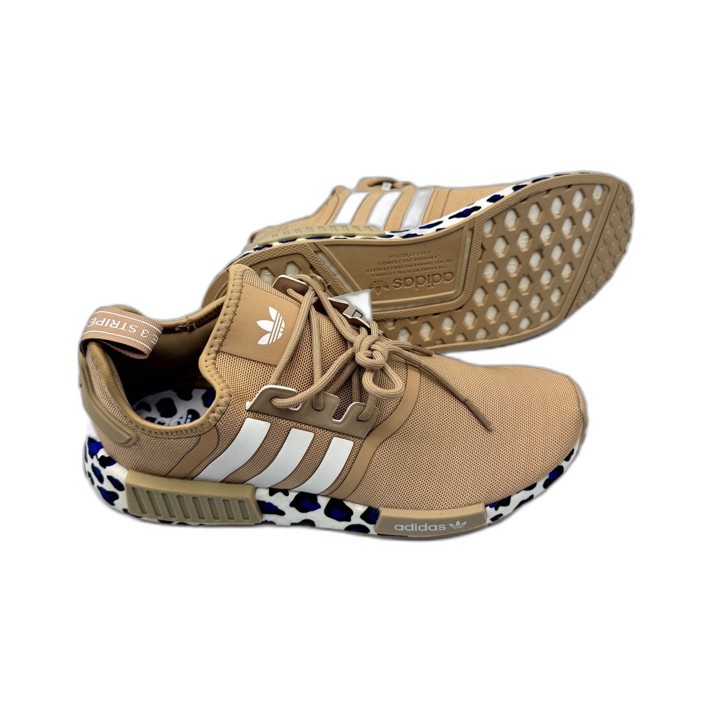 adidas Womens NMD_R1 W Tan & Leopard Print Sole Sneakers Size US 9 NEW