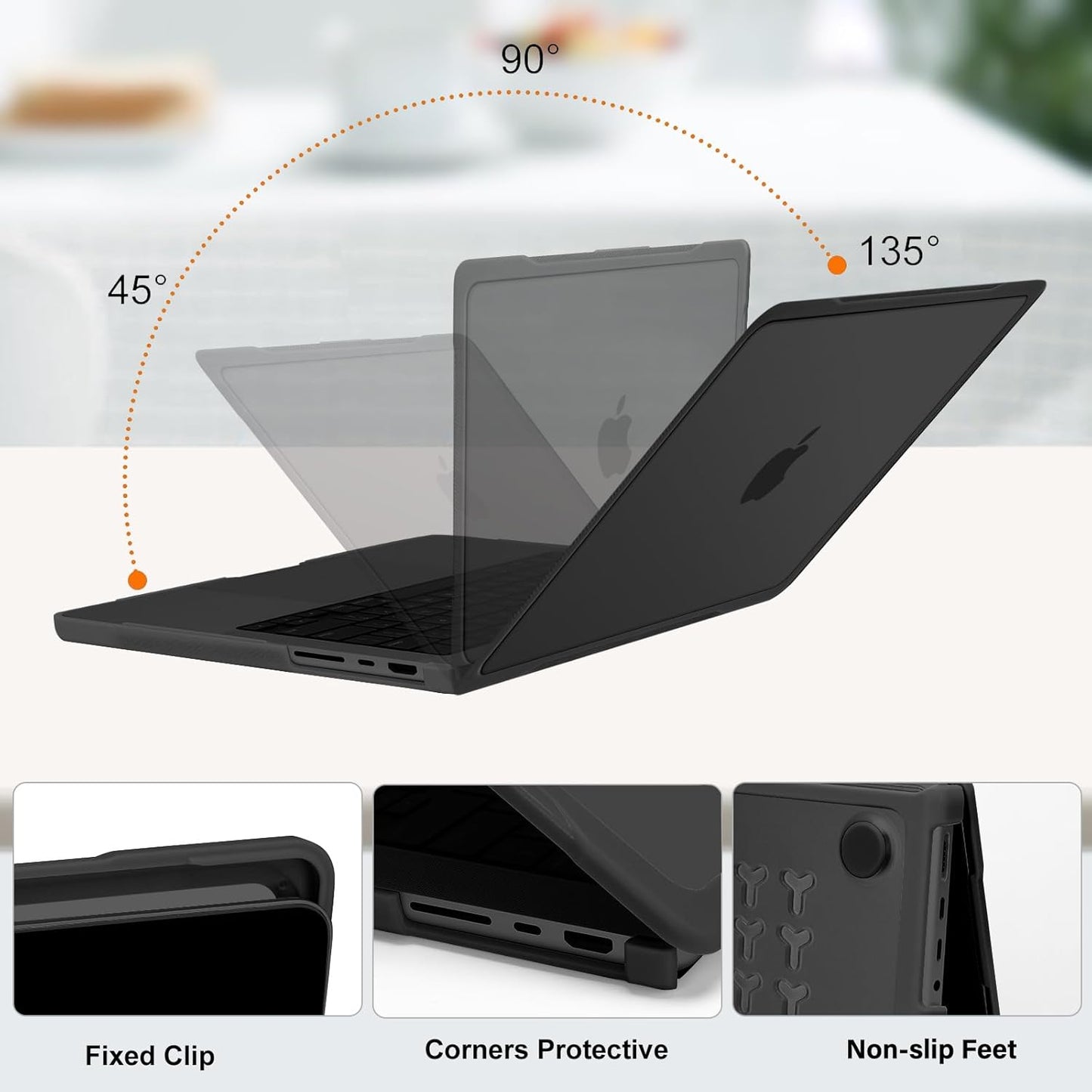 MOSISO Hard Shell Case for New MacBook Pro 14" 2021-2025 Models, Black DEMO