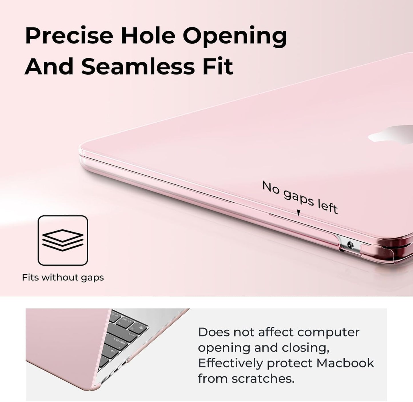 EooCoo Crystal Pink Hard Case Shell for MacBook Air 13 Inch Laptop Cover NEW