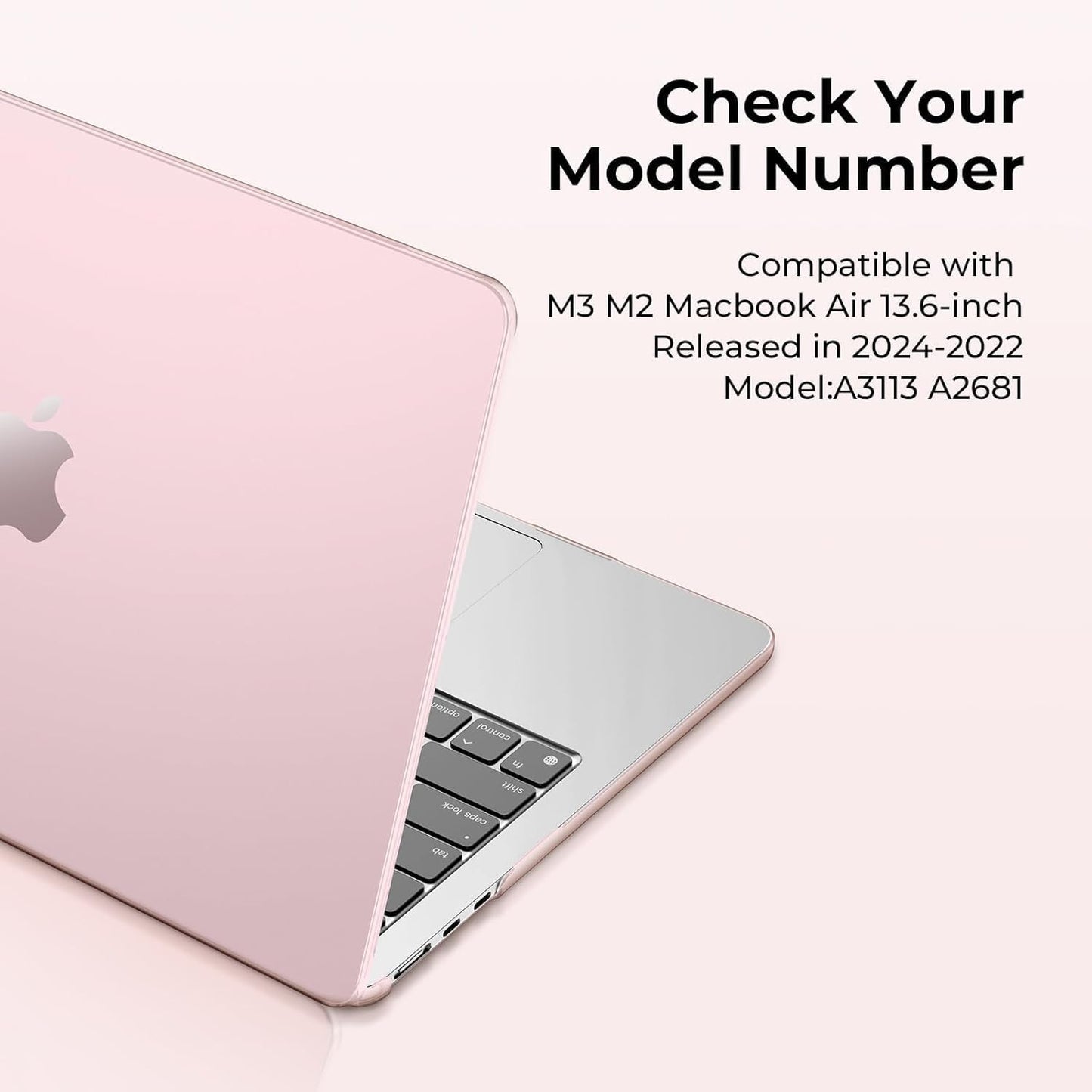 EooCoo Crystal Pink Hard Case Shell for MacBook Air 13 Inch Laptop Cover NEW