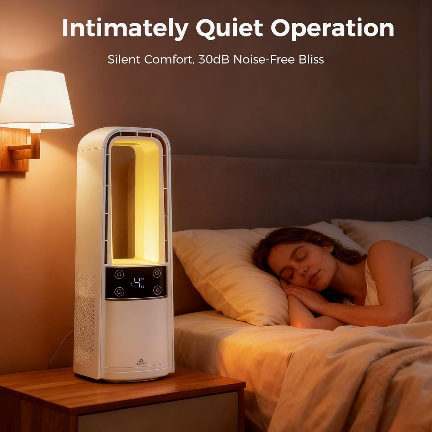 Adjustable Desk Fan 120° Oscillating Rechargeable & Night Light White & Grey NEW