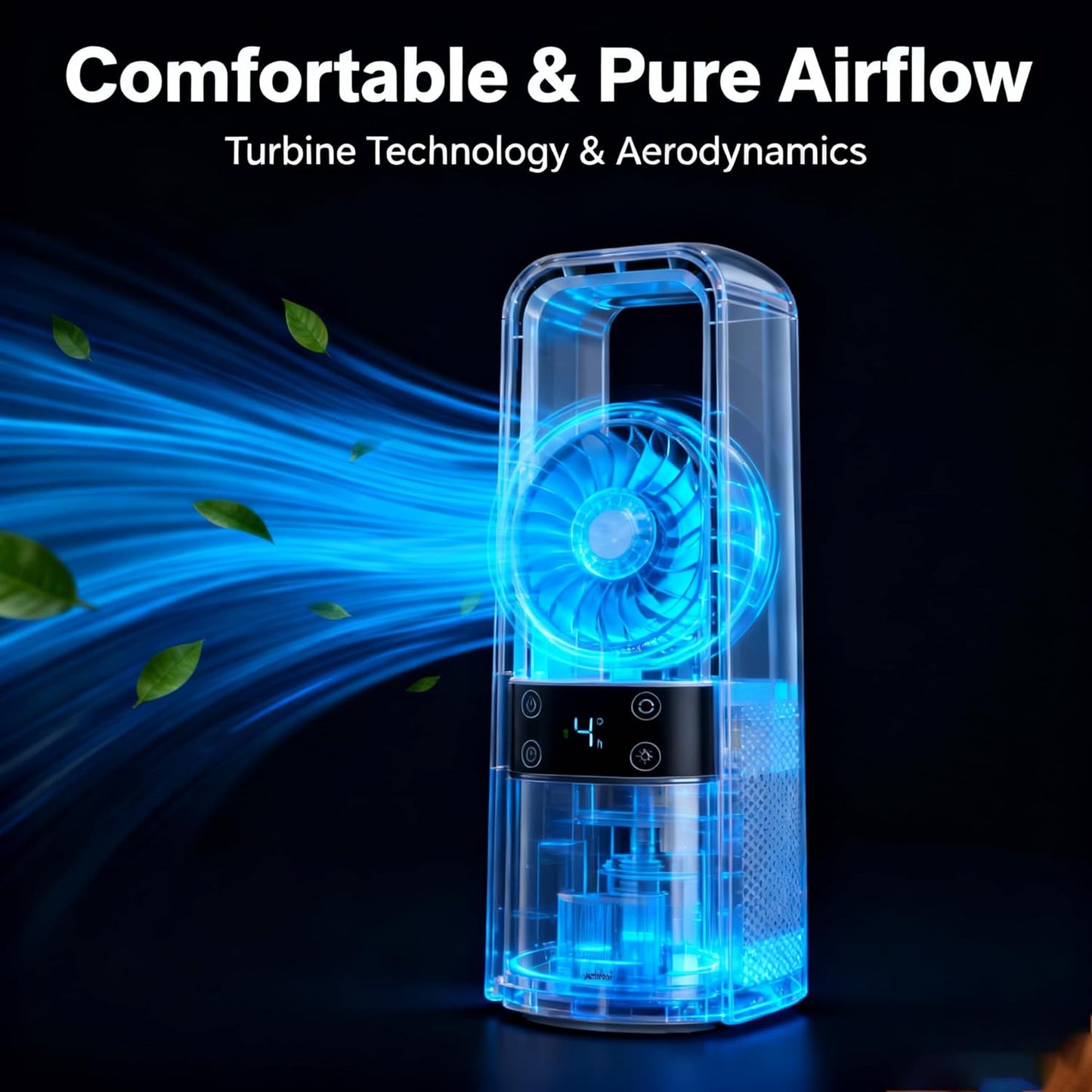 Adjustable Desk Fan 120° Oscillating Rechargeable & Night Light White & Grey NEW