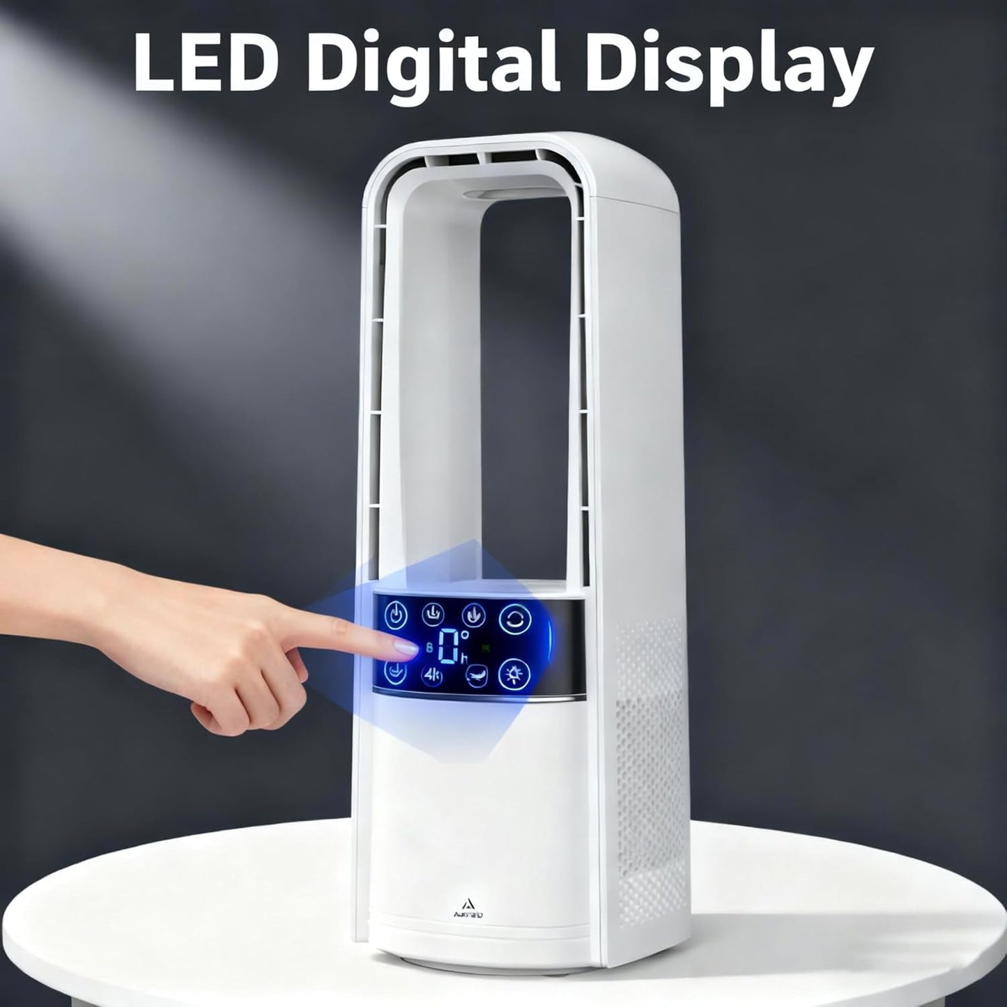 Adjustable Desk Fan 120° Oscillating Rechargeable & Night Light White & Grey NEW