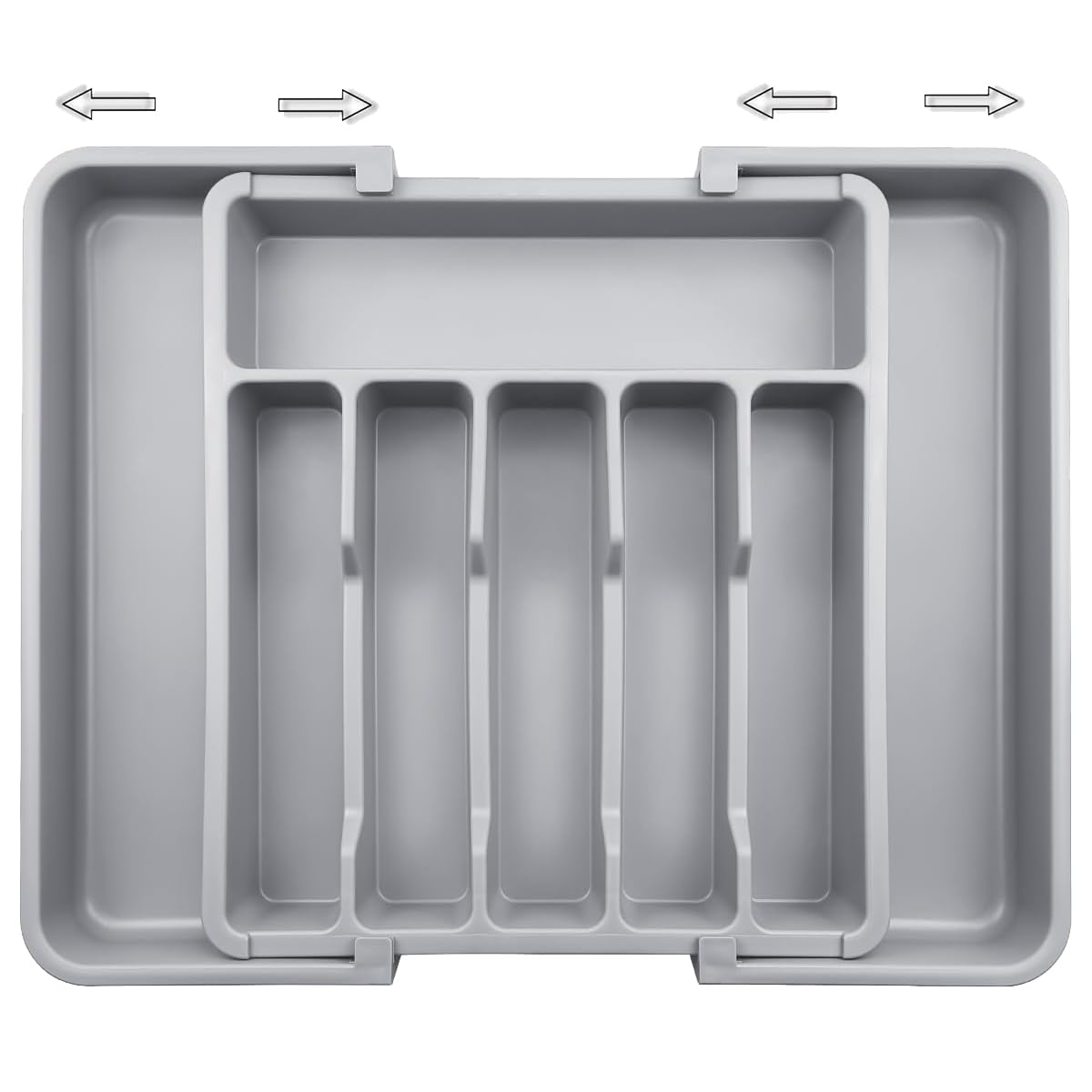 ROROUP Expandable Kitchen Drawer Organizer Adjustable Utensil Tray Grey NEW