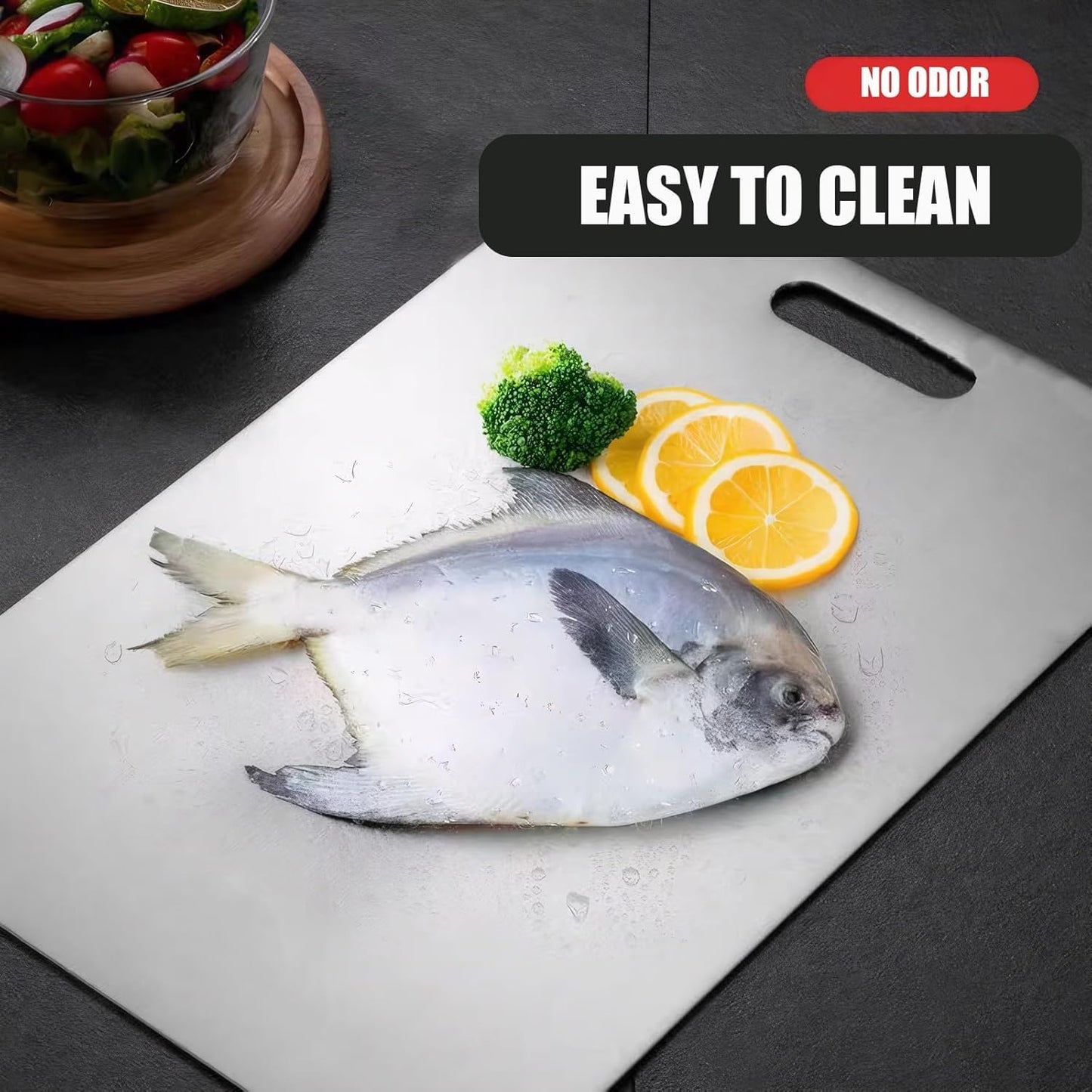 BDZBREN Stainless Steel 4 Pack Chopping Boards Durable Sleek Silver NEW