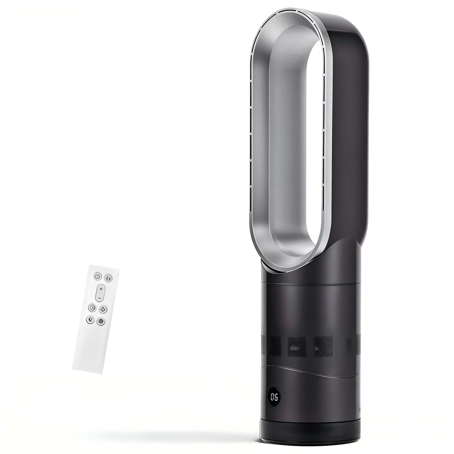ADVWIN Bladeless Tower Fan 8 Speeds Strong Wind 9H Timer Remote Control Gray NEW