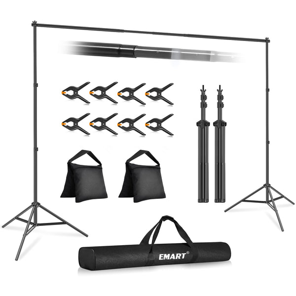 EMART Adjustable 10x7ft Photography Backdrop Stand Kit for Photo Studio NEW