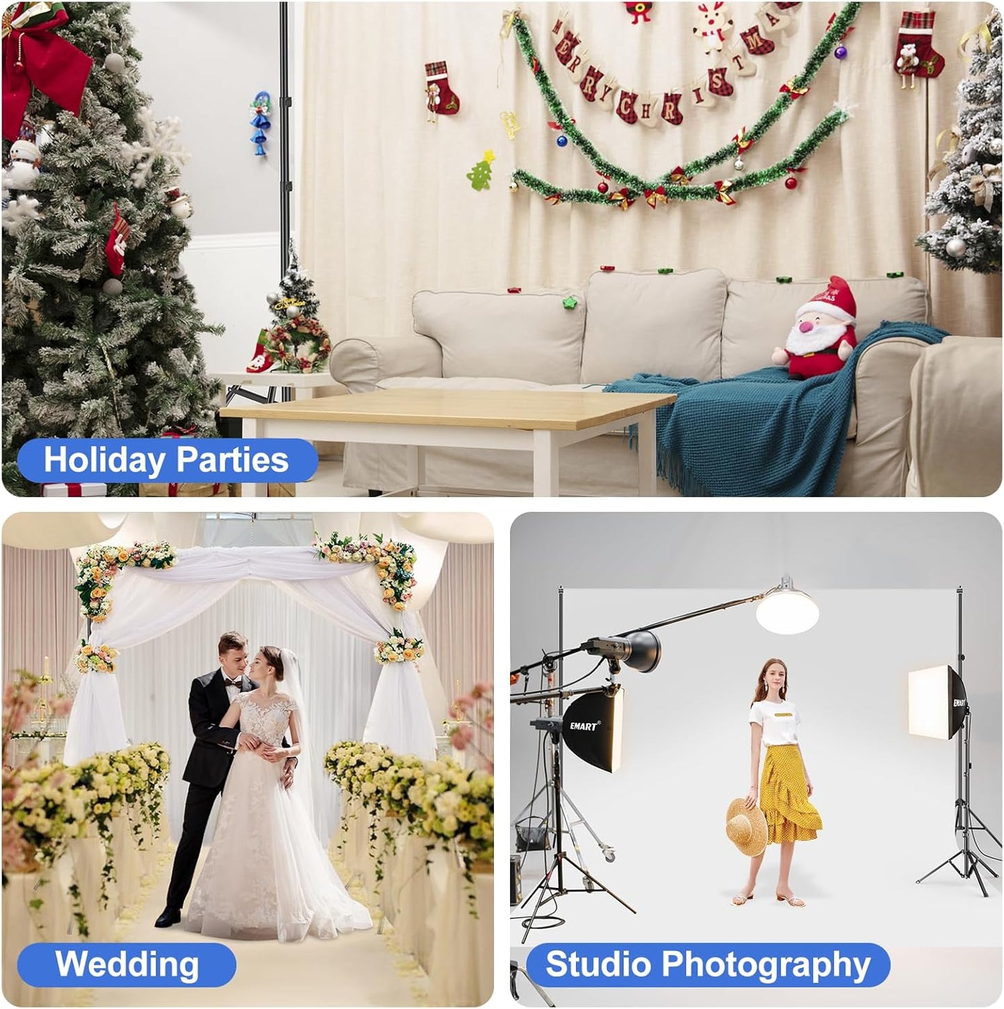 EMART Adjustable 10x7ft Photography Backdrop Stand Kit for Photo Studio NEW