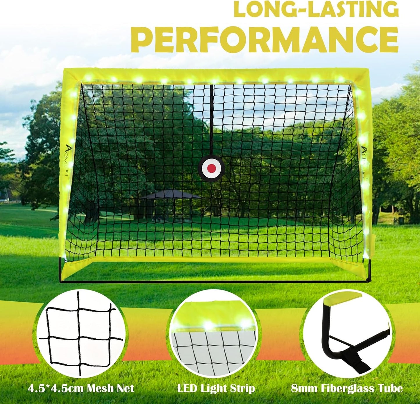 ADVWIN 1.8M*1.2M Football Training Gear Pro Kit with LED Light-Up Goal NEW