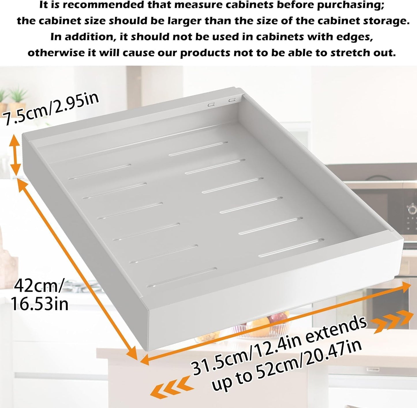 KeepClean Expandable Pull Out Cabinet Organizer 12"-20" Heavy-Duty Slide-Out NEW