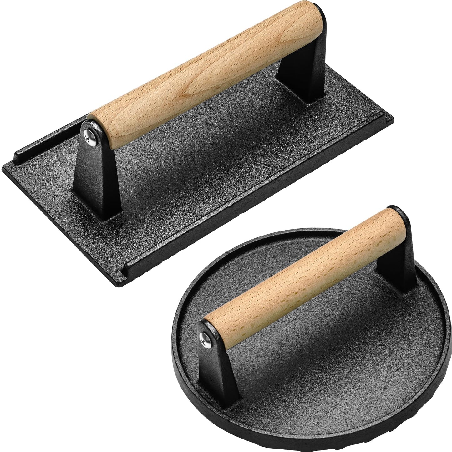 Zacfton Burger Press Set - 2 Piece Bacon Smasher Griddle Barbecue Tool Kit NEW