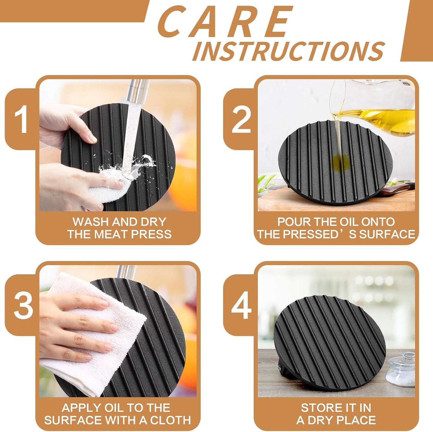 Zacfton Burger Press Set - 2 Piece Bacon Smasher Griddle Barbecue Tool Kit NEW