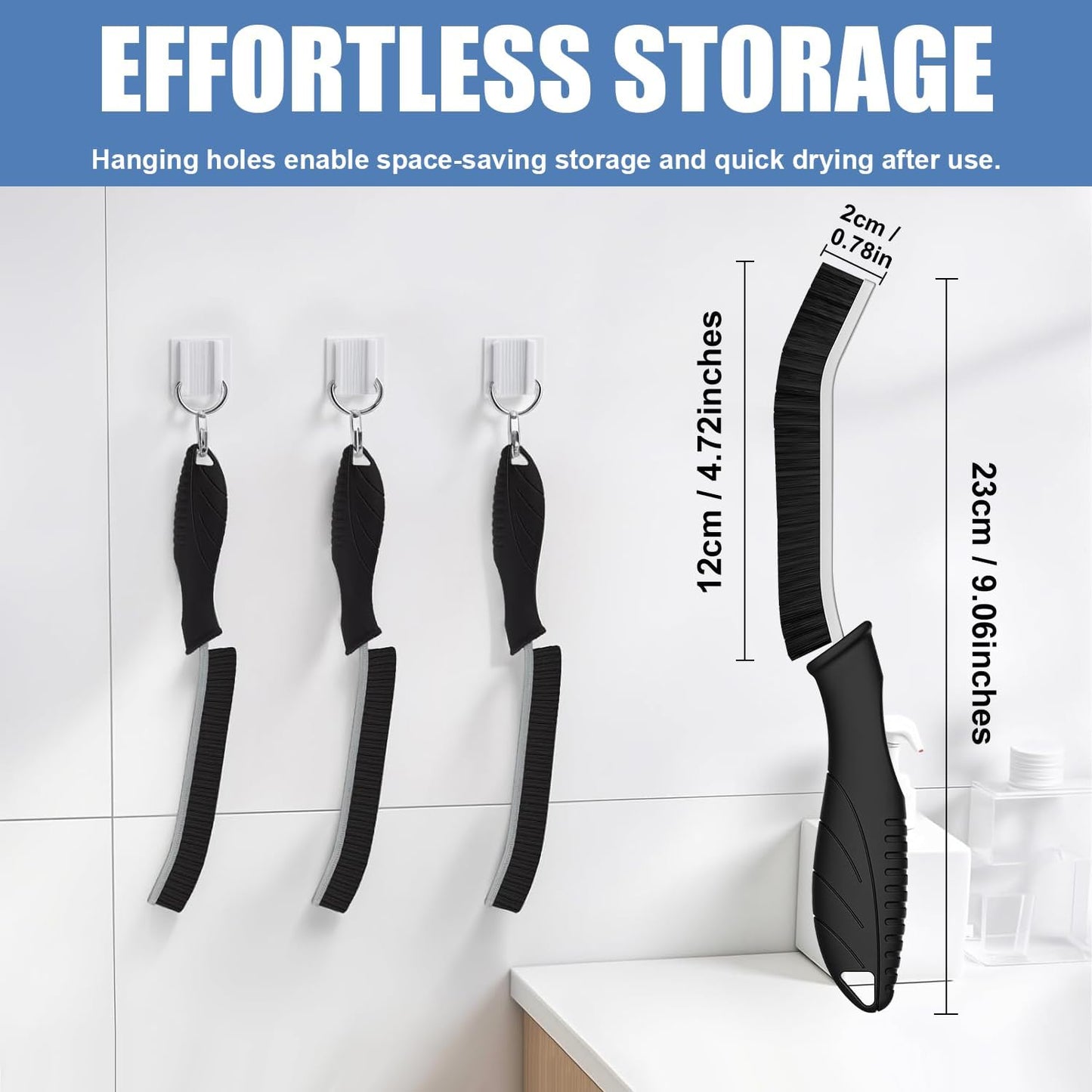 KIMPAJIEN 10PceMultifunctional Gap Cleaning Brush Crevice Tool Nylon Plastic NEW