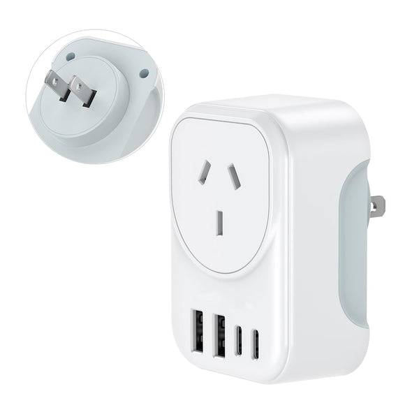 RXSQUL International Power Adapter White Gray Travel Plug for Japan US NEW