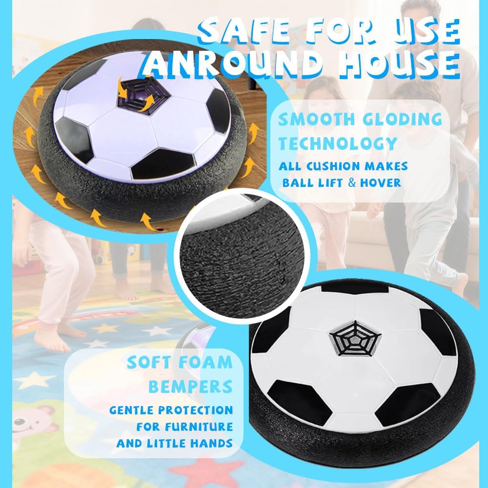 AceHQ Hover Soccer Ball Toys Air Floating LED Lights Foam Bumper NEW